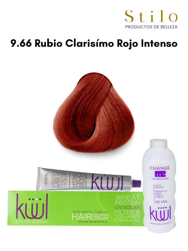 TINTE KUUL 9.66 RUBIO CLARISIMO ROJO INTENSO 90 G CON PEROX. 135 ML