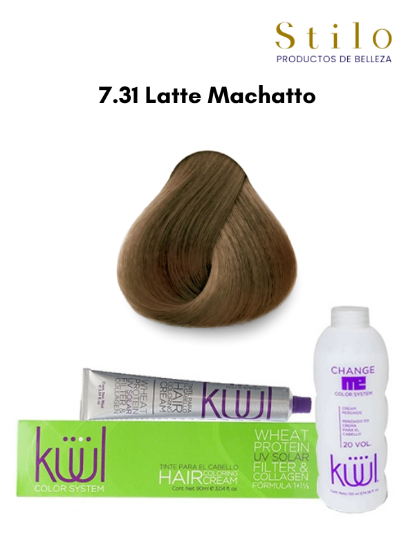 TINTE KUUL 7.31 LATTE MACHATTO 90 G CON PEROX. 135 ML