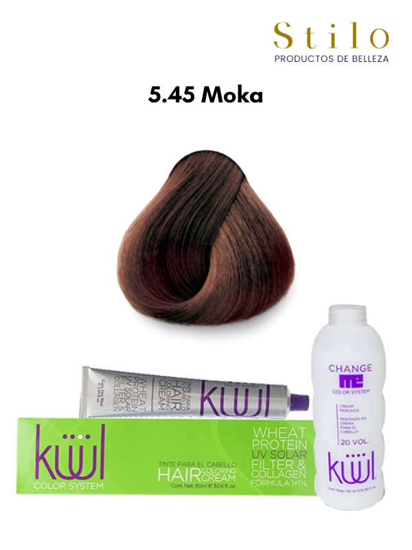 TINTE KUUL 5.45 MOKA 90 G CON PEROX. 135 ML