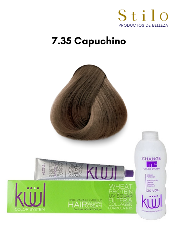 TINTE KUUL 7.35 CAPUCHINO 90 G CON PEROX. 135 ML