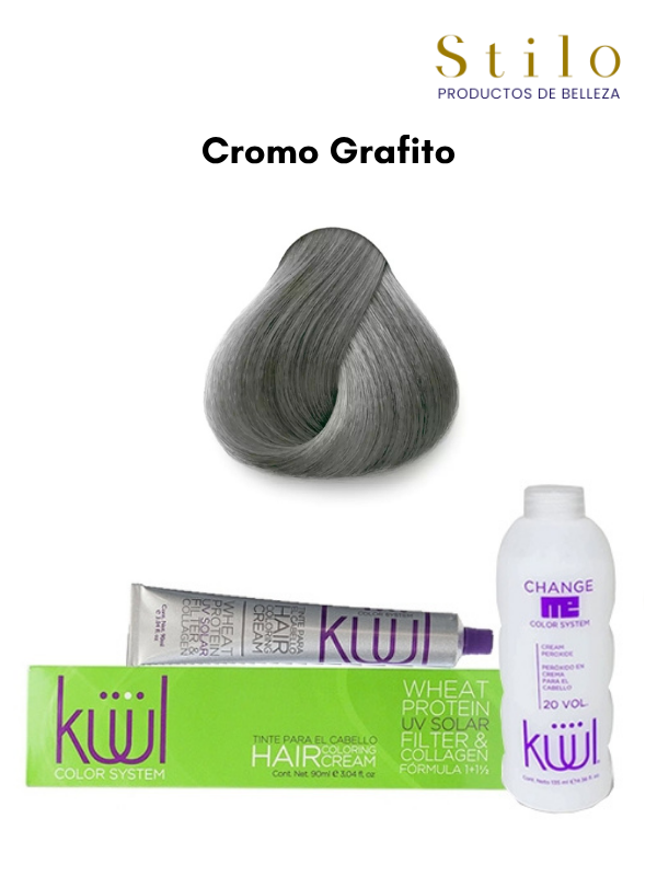 TINTE KUUL CROMO GRAFITO 90 G CON PEROX. 135 ML