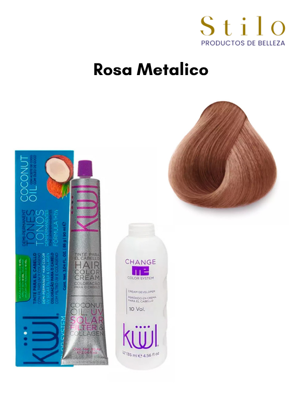 TINTE KUUL Rosa Metalico 90 G CON PEROX. 135 ML