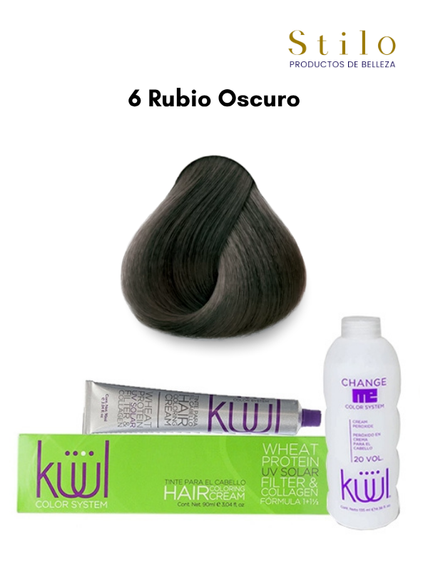 TINTE KUUL 6 RUBIO OSCURO 90 G CON PEROX. 135 ML