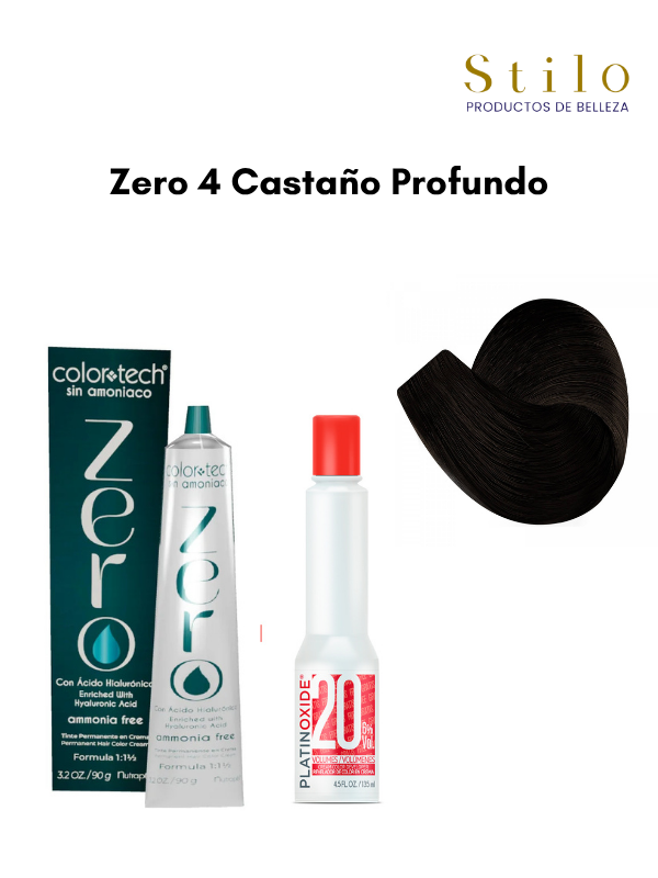 Tinte C. Tech Zero 4 Castaño Profundo 90 g con perox. 135 ml