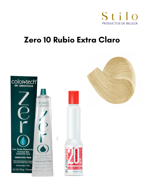 Tinte C. Tech Zero 10 Rubio Extra Claro  90 g con perox. 135 ml