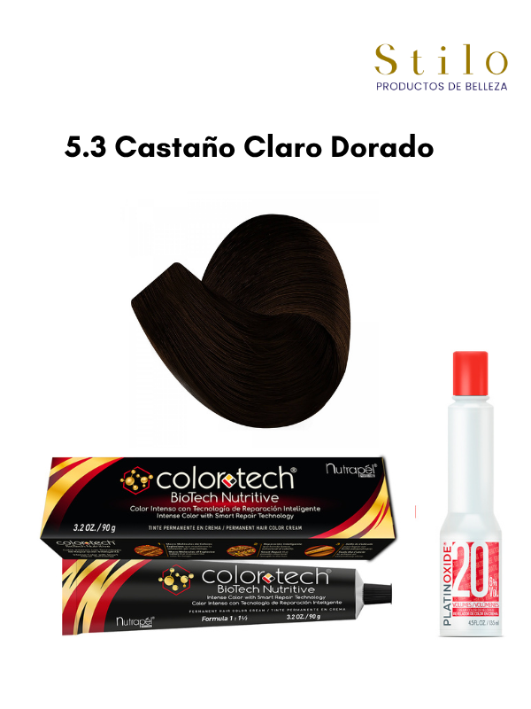 Tinte C. Tech 5.3 Castaño Claro Dorado 90 g con perox. 135 ml