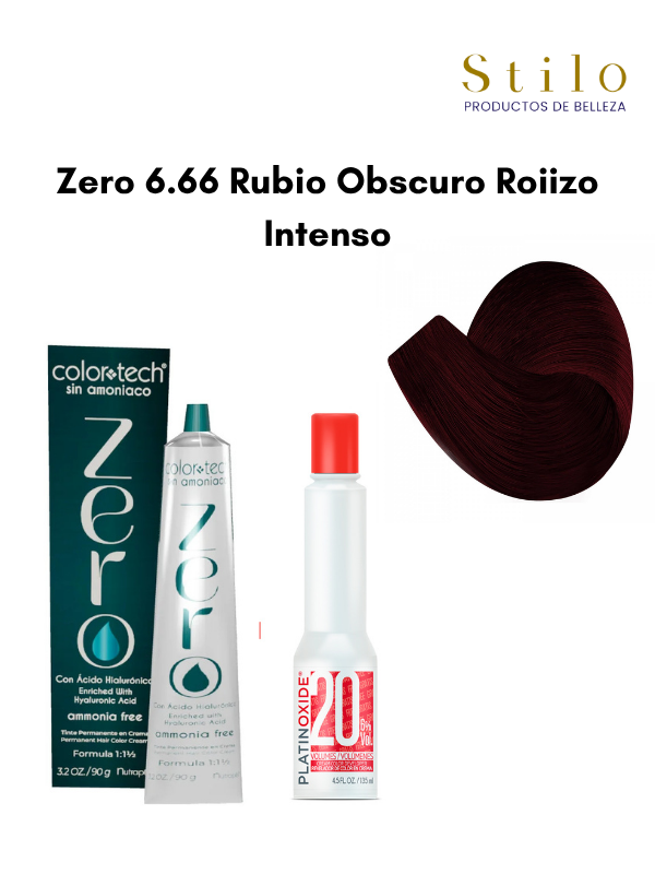 Tinte C. Tech Zero 6.66 Rubio Obscuro Roiizo Intenso 90 g con perox. 135 ml