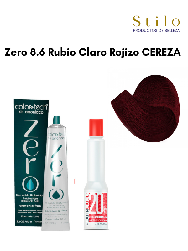 Tinte C. Tech Zero 8.6 Rubio Claro Rojizo CEREZA 90 g con perox. 135 ml