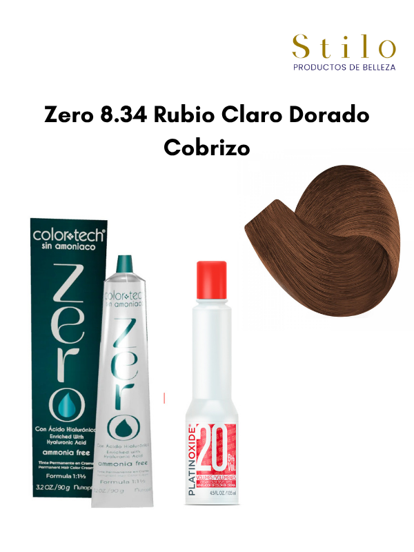 Tinte C. Tech Zero 8.34 Rubio Claro Dorado Cobrizo 90 g con perox. 135 ml