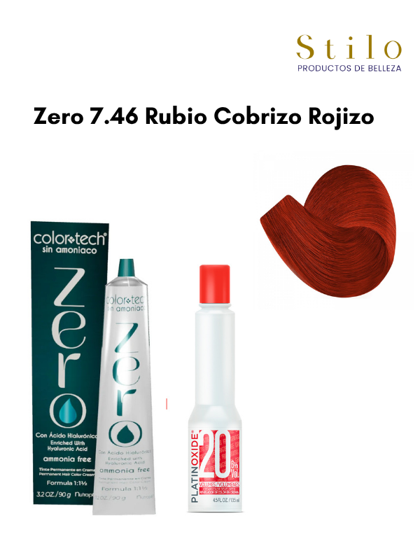Tinte C. Tech Zero 7.46 Rubio Cobrizo Rojizo  90 g con perox. 135 ml