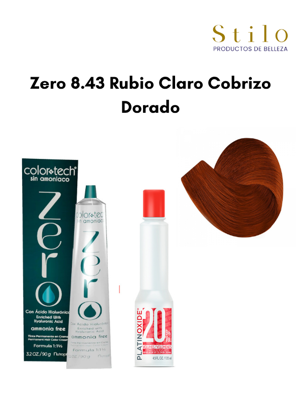 Tinte C. Tech Zero 8.43 Rubio Claro Cobrizo Dorado 90 g con perox. 135 ml