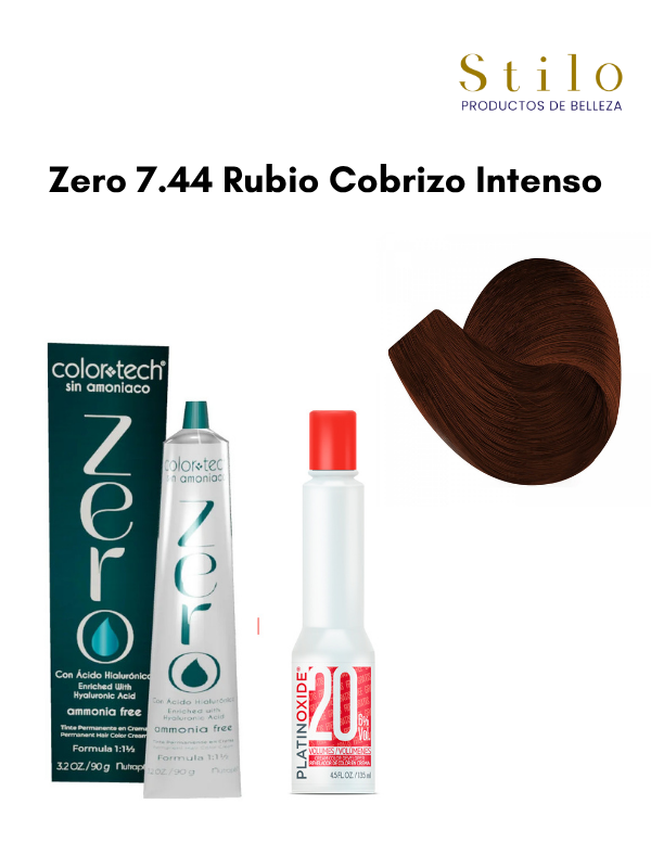 Tinte C. Tech Zero 7.44 Rubio Cobrizo Intenso 90 g con perox. 135 ml