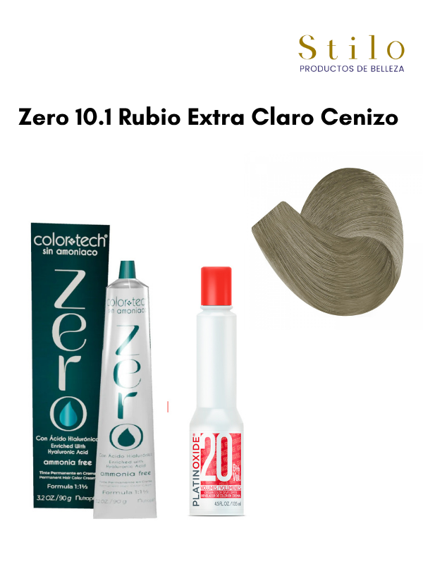 Tinte C. Tech Zero 10.1 Rubio Extra Claro Cenizo 90 g con perox. 135 ml