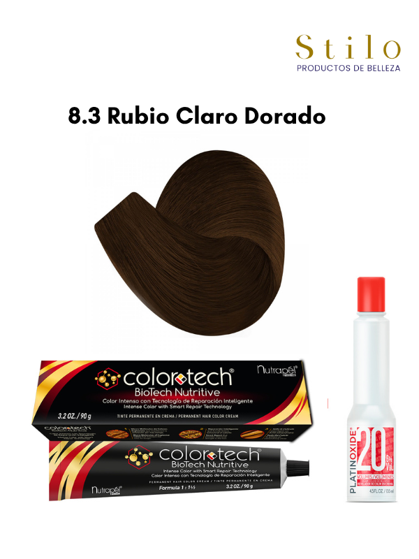 Tinte C. Tech 8.3 Rubio Claro Dorado 90 g con perox. 135 ml