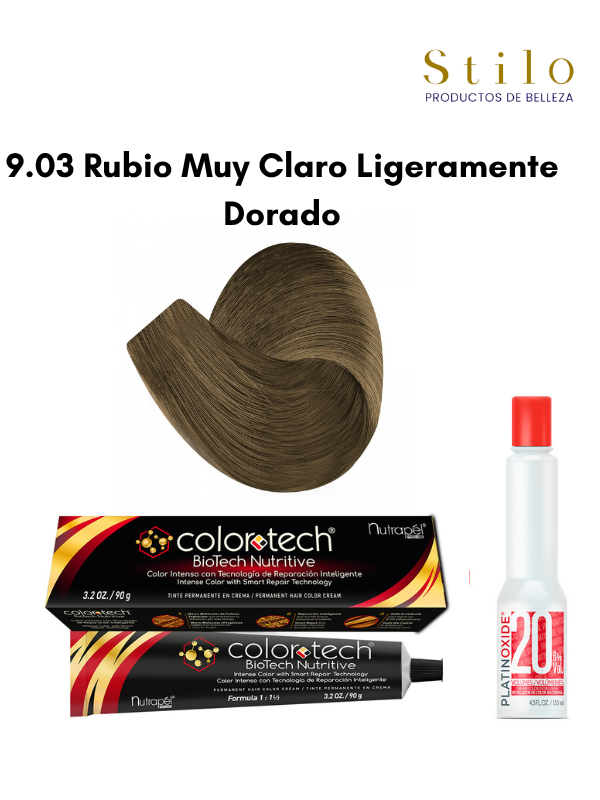 Tinte C. Tech 9.03 Rubio Muy Claro Ligeramente Dorado 90 g con perox. 135 ml