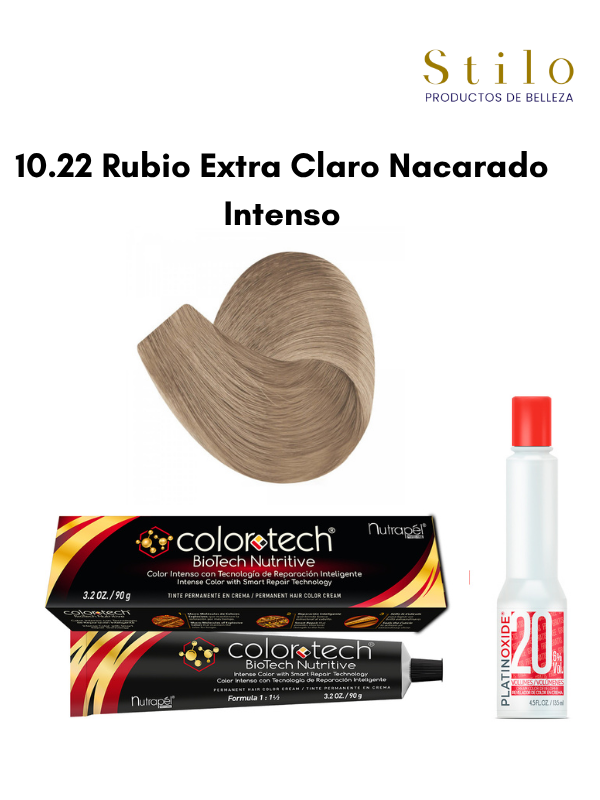 Tinte C. Tech 10.22 Rubio Extra Claro Nacarado Intenso 90 g con perox. 135 ml
