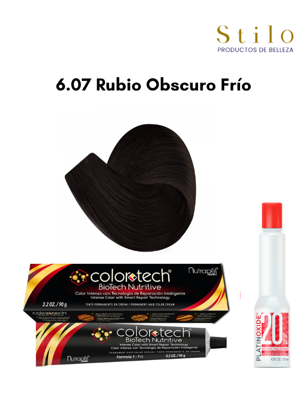 Tinte C. Tech 6.07 Rubio Obscuro Frío 90 g con perox. 135 ml