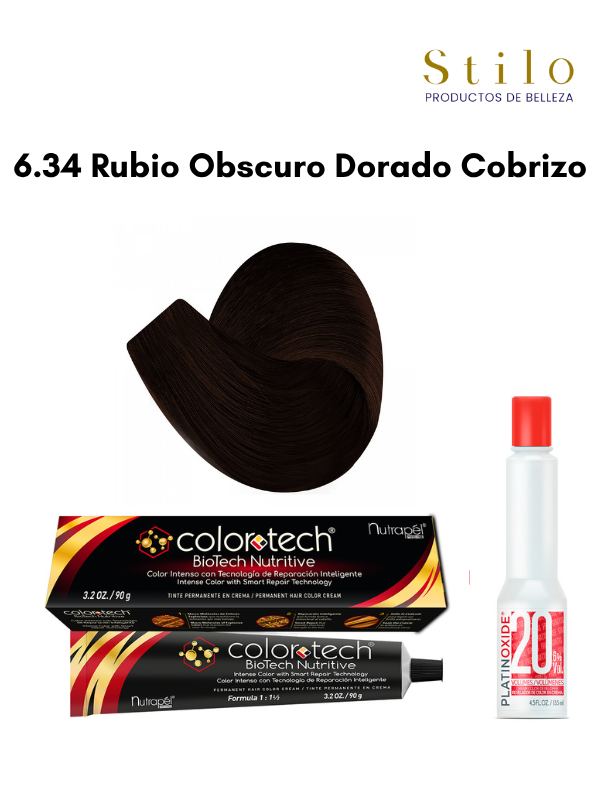 Tinte C. Tech 6.34 Rubio Obscuro Dorado Cobrizo 90 g con perox. 135 ml