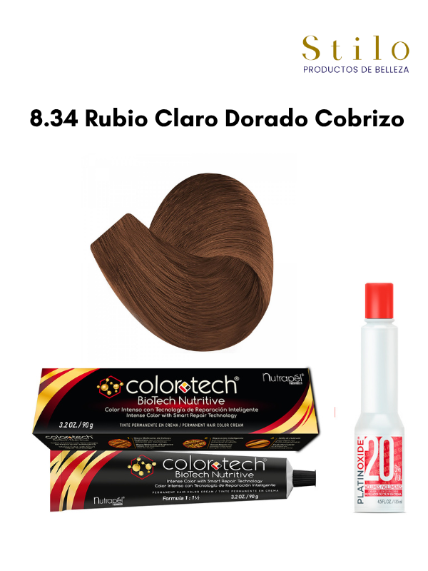 Tinte C. Tech 8.34 Rubio Claro Dorado Cobrizo 90 g con perox. 135 ml