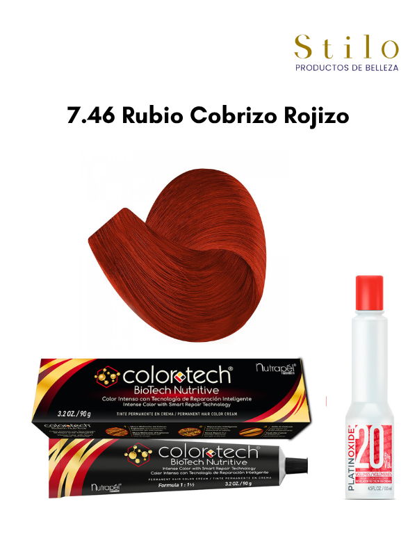 Tinte C. Tech 7.46 Rubio Cobrizo Rojizo  90 g con perox. 135 ml