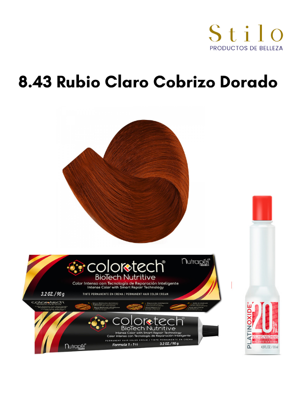 Tinte C. Tech 8.43 Rubio Claro Cobrizo Dorado 90 g con perox. 135 ml