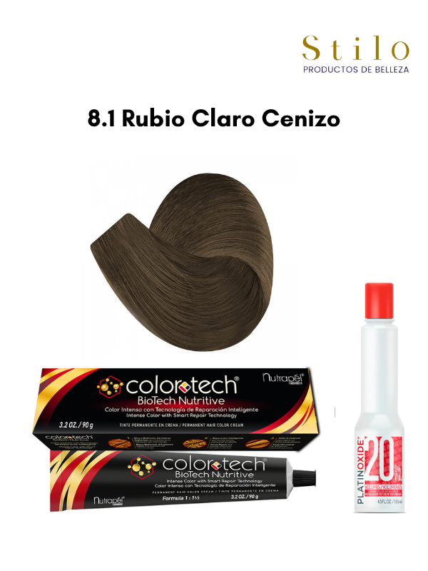 Tinte C. Tech 8.1 Rubio Claro Cenizo 90 g con perox. 135 ml