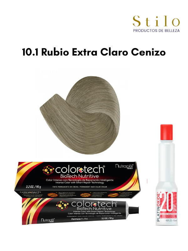 Tinte C. Tech 10.1 Rubio Extra Claro Cenizo 90 g con perox. 135 ml