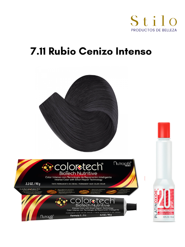 Tinte C. Tech 7.11 Rubio Cenizo Intenso 90 g con perox. 135 ml