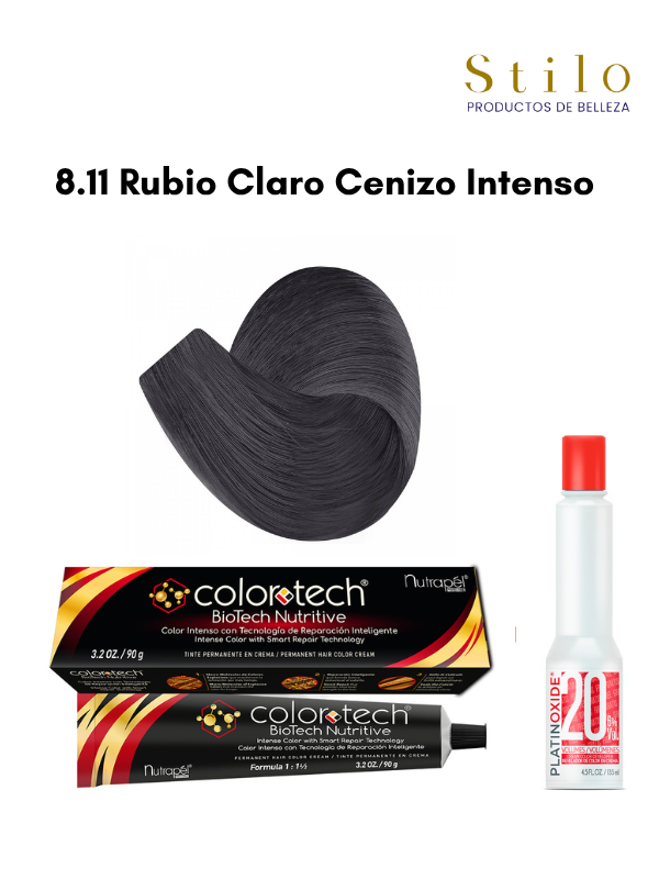 Tinte C. Tech 8.11 Rubio Claro Cenizo Intenso 90 g con perox. 135 ml