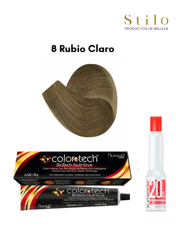 Tinte C. Tech 8 Rubio Claro 90 g con perox. 135 ml