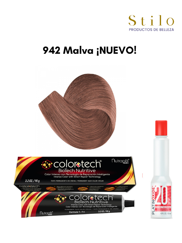 Tinte C. Tech 942 Malva !NUEVO! 90 g con perox. 135 ml