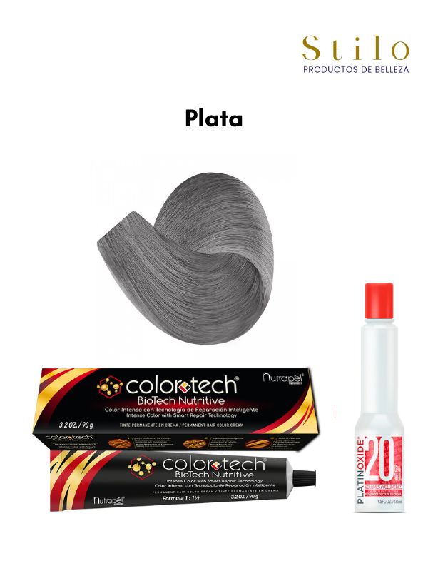 Tinte C. Tech Plata 90 g con perox. 135 ml
