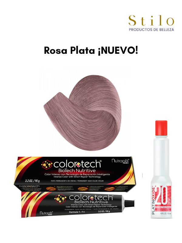 Tinte C. Tech Rosa Plata ¡NUEVO! 90 g con perox. 135 ml