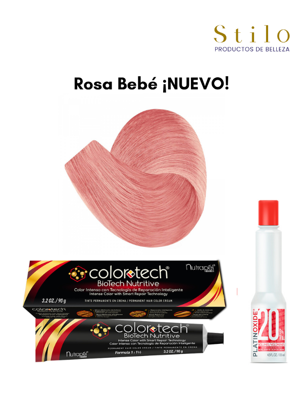 Tinte C. Tech Rosa Bebe ¡NUEVO! 90 g con perox. 135 ml
