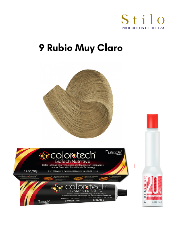 Tinte C. Tech 9 Rubio Muy Claro 90 g con perox. 135 ml