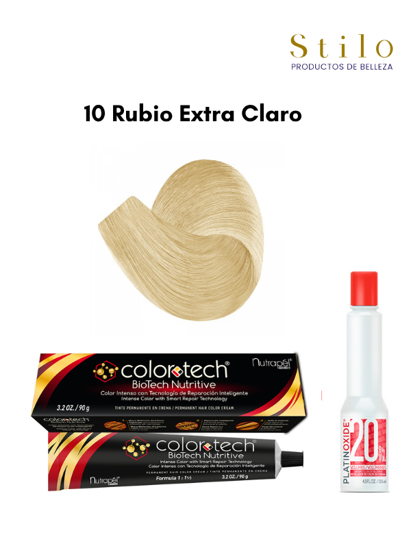 Tinte C. Tech 10 Rubio Extra Claro  90 g con perox. 135 ml