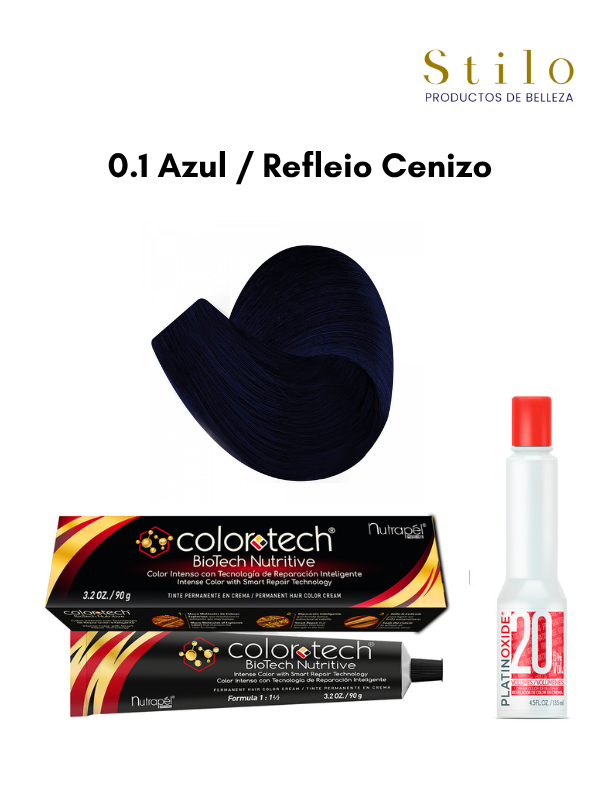 Tinte C. Tech 0.1 Azul / Refleio Cenizo 90 g con perox. 135 ml
