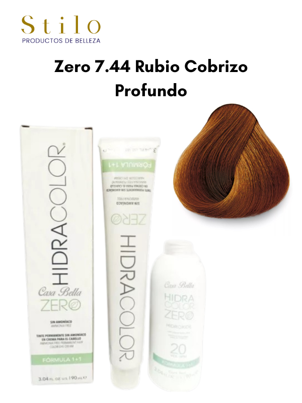TinteHidra ZERO No. 7.44 90 g Con Perox. 135 ML